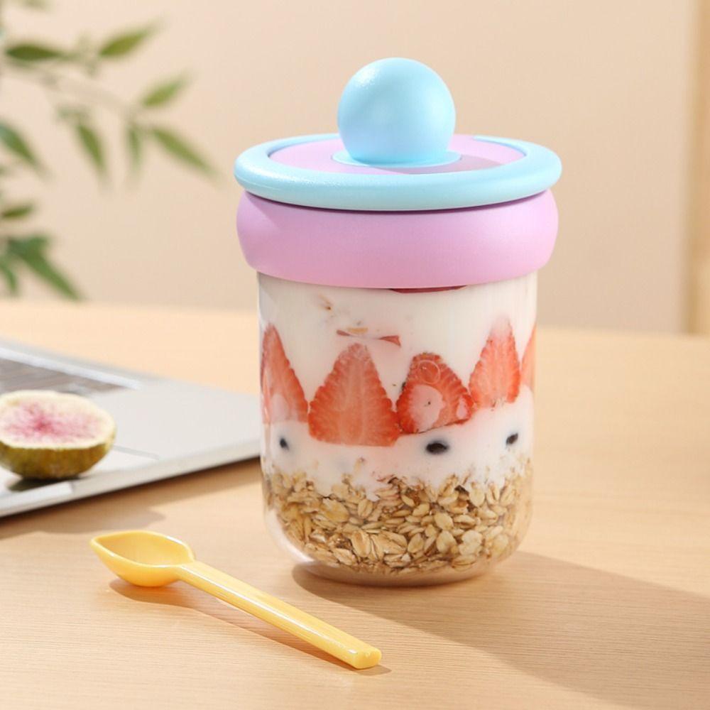 500ml Breakfast Cups Seal Oats Container New Yogurt Bowl  for Oatmeal Cereal Nut Yogurt