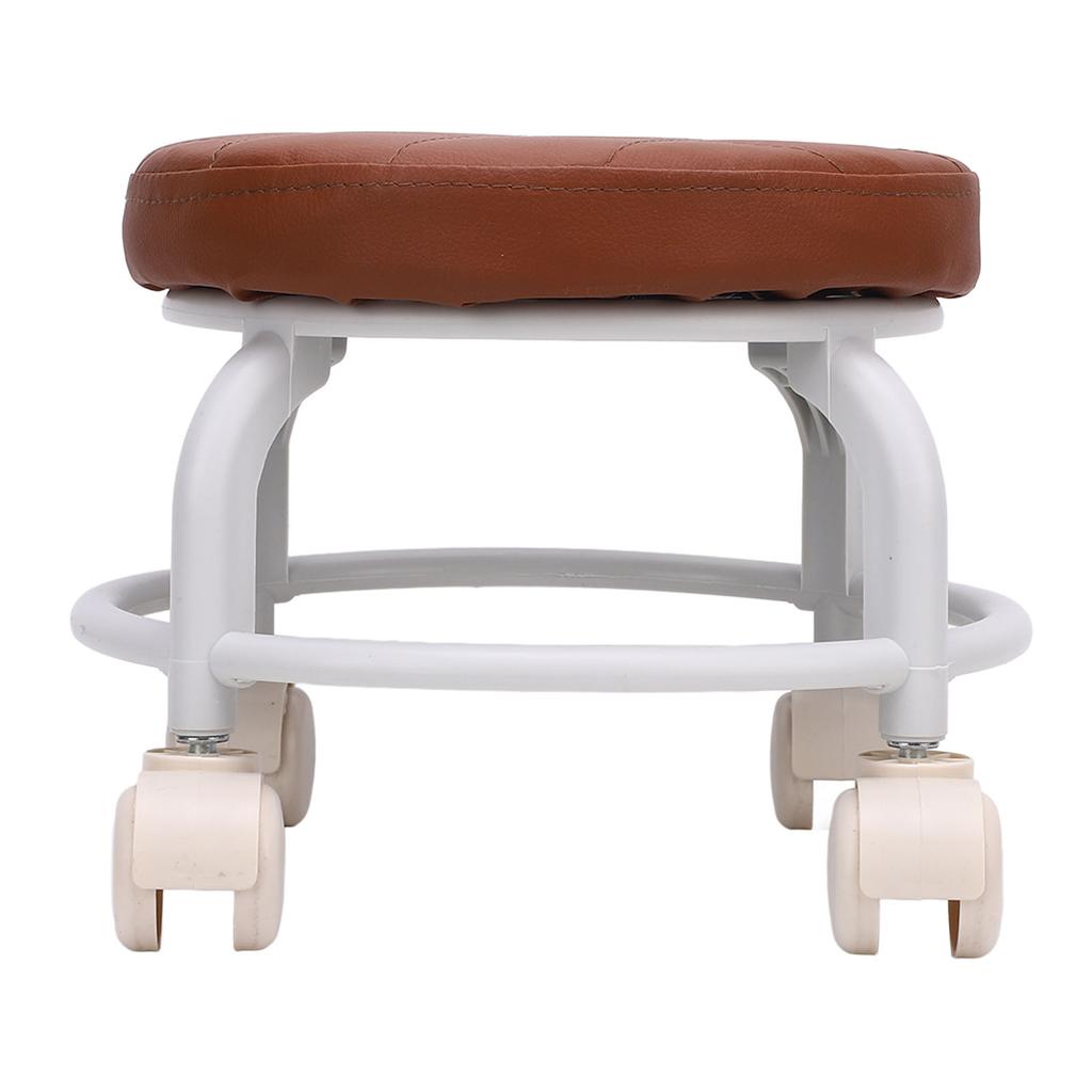 Low Rolling Stool 360 Degree Rotation Water Proof PU Round Mini Low Roller Seat for Home Office