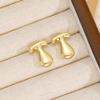 18K Polished Cute Bubble 26 Alphabet Stud Earrings - Minimalist Ear Jewelry