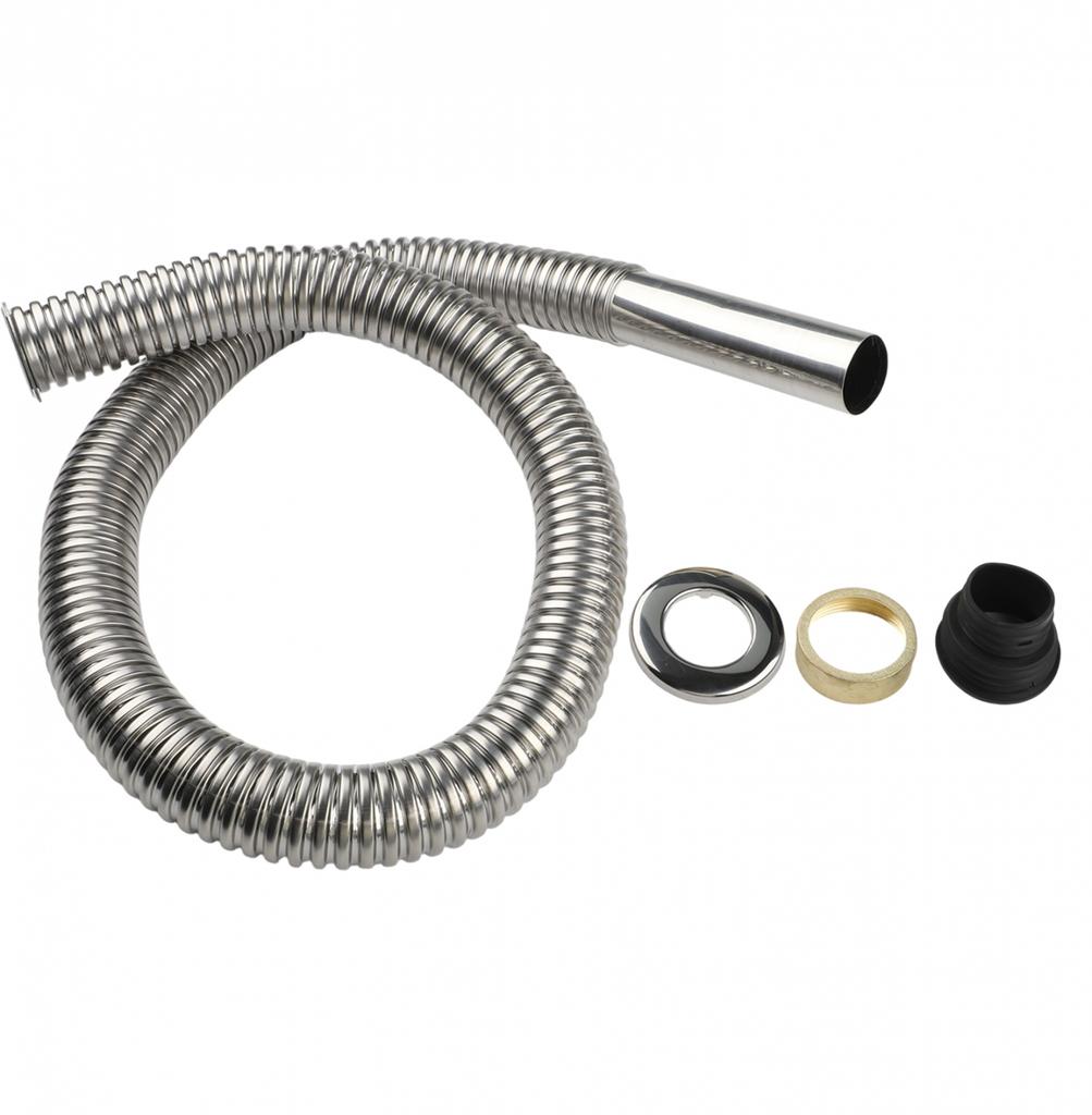 Bathroom 120/150cm Stainless Steel Sink Siphon Waste Drain Flexible Pipe Hose