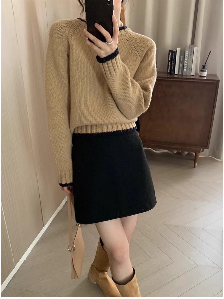 Gray A-line High Waist Midi Skirt - Women's Spring/Autumn 2024 Bodycon Style