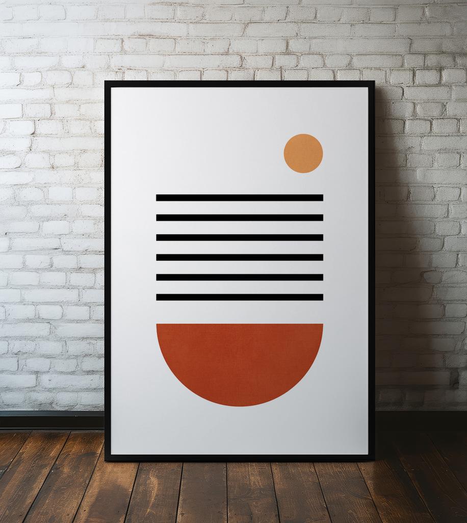 Geometric Boho Style Poster In a Black Frame