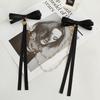 Lystrfac Korean Long Ribbon Bow Hairpin for Women Girls Hairclip Bangs Hairgrips Cute Back Head Top Clip Hair Accessories