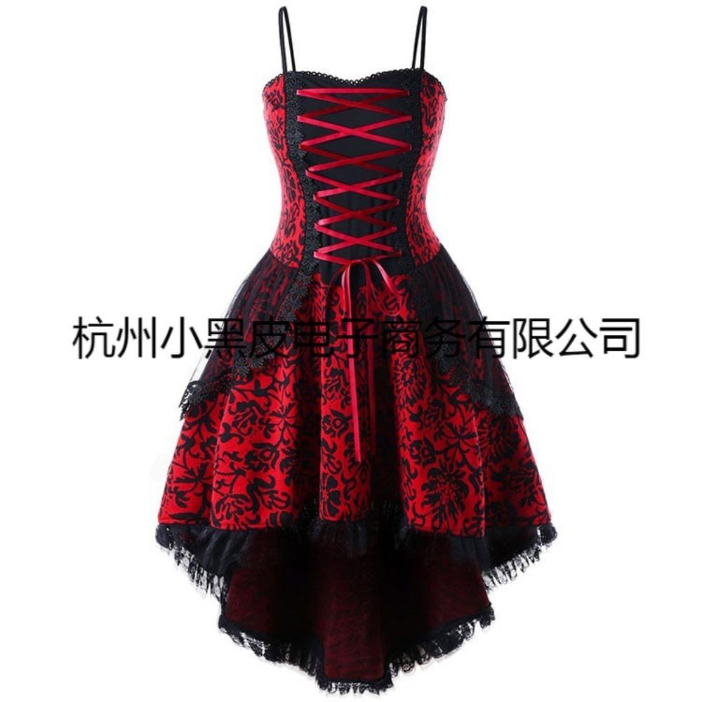 European, American Spring and Summer Mermaid Women Sexy Scale Printing Irregular Dress Cross-border Spot
