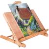 Die Maße der Brustro Artists Heavy Duty Tischstaffelei im voll ausgefahrenen Zustand sind:- 48 X 37 X 36(64) Cm.
