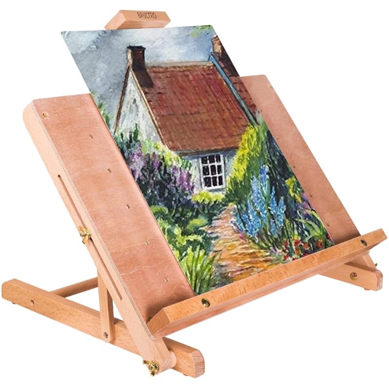 Die Maße der Brustro Artists Heavy Duty Tischstaffelei im voll ausgefahrenen Zustand sind:- 48 X 37 X 36(64) Cm.