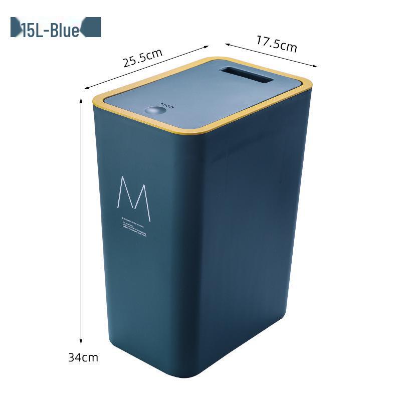 Uzavíratelný plastový odpadkový koš s víkem do kuchyně, obývacího pokoje a ložnice - Velká kapacita