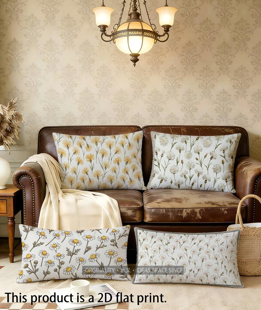 Floral Pattern Rectangle Pillowcase Suitable For Sofa Bedroom Car Pillow Cover Cushion Rectangular Back Cushion