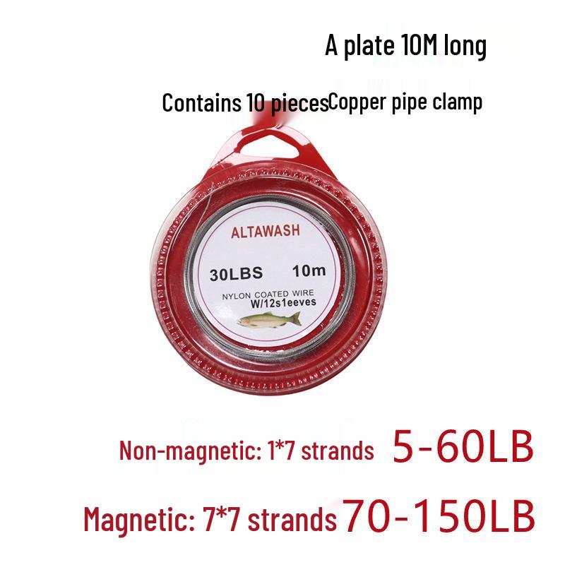 Fishing Steel Wire Rope Line: Anti-Bite Leader, 1x7 & 7x7 Strands, 5-150LB Tackle.