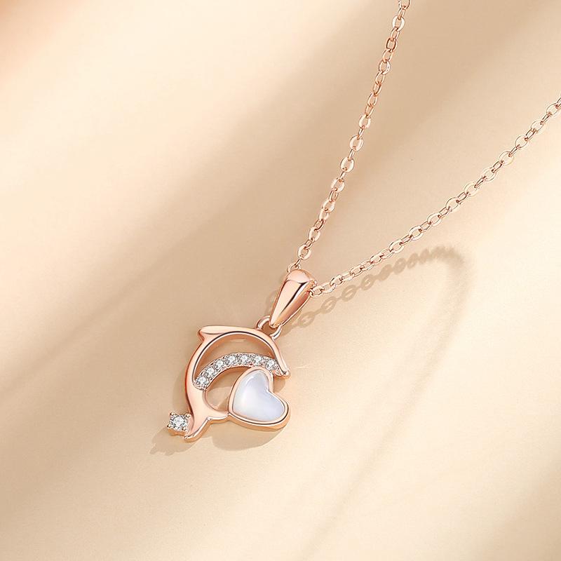 Tancise 925 Sterling Silver Classic Women Necklace Pendant Zircon Fashion Gift