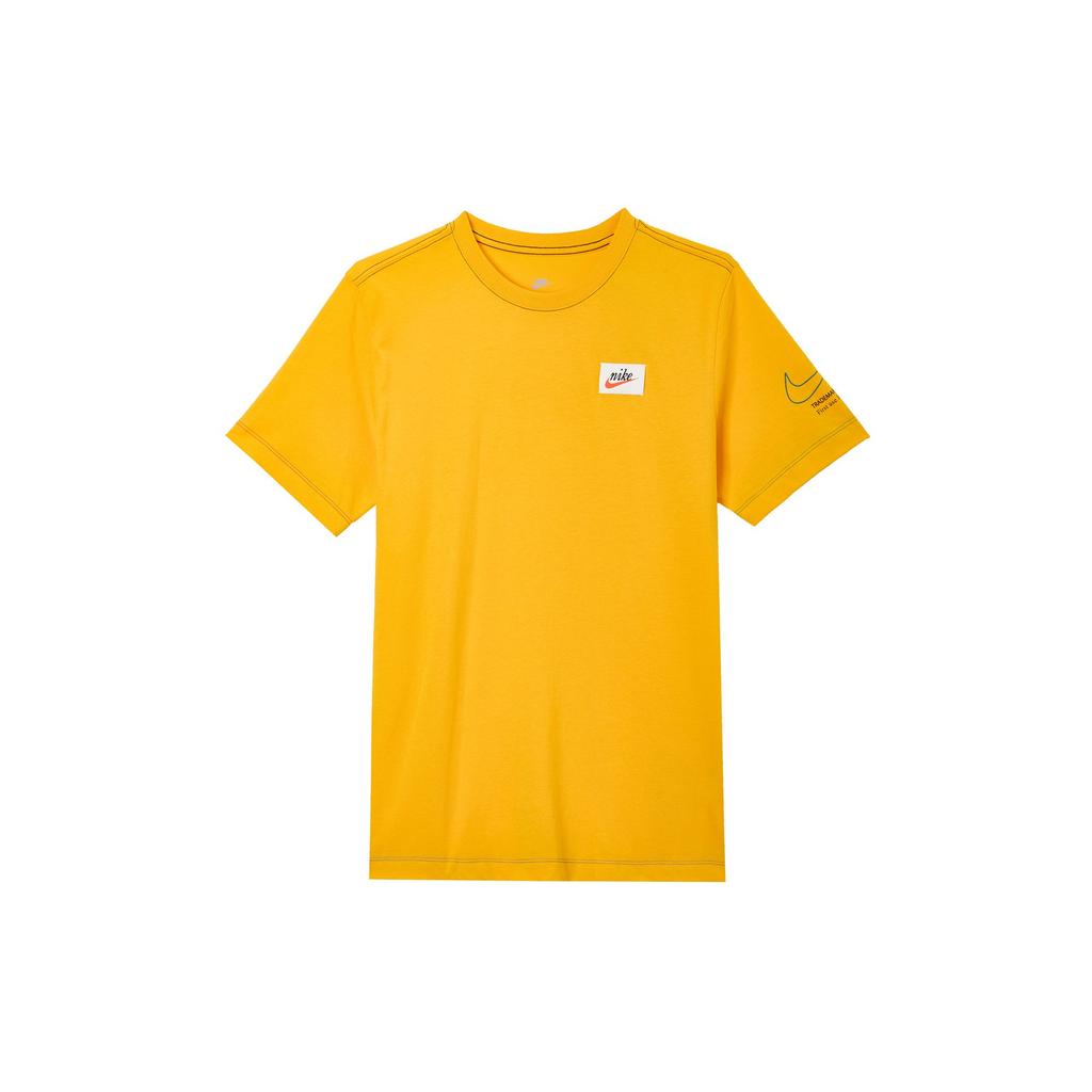 Nike T Shirts Men's Gold Crew Neck Moderate Straight Fit DJ1394-739