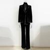 2026 High Street Spring Fashion: Rhinestone Suit Jacket & Trousers Scarf Set for Women