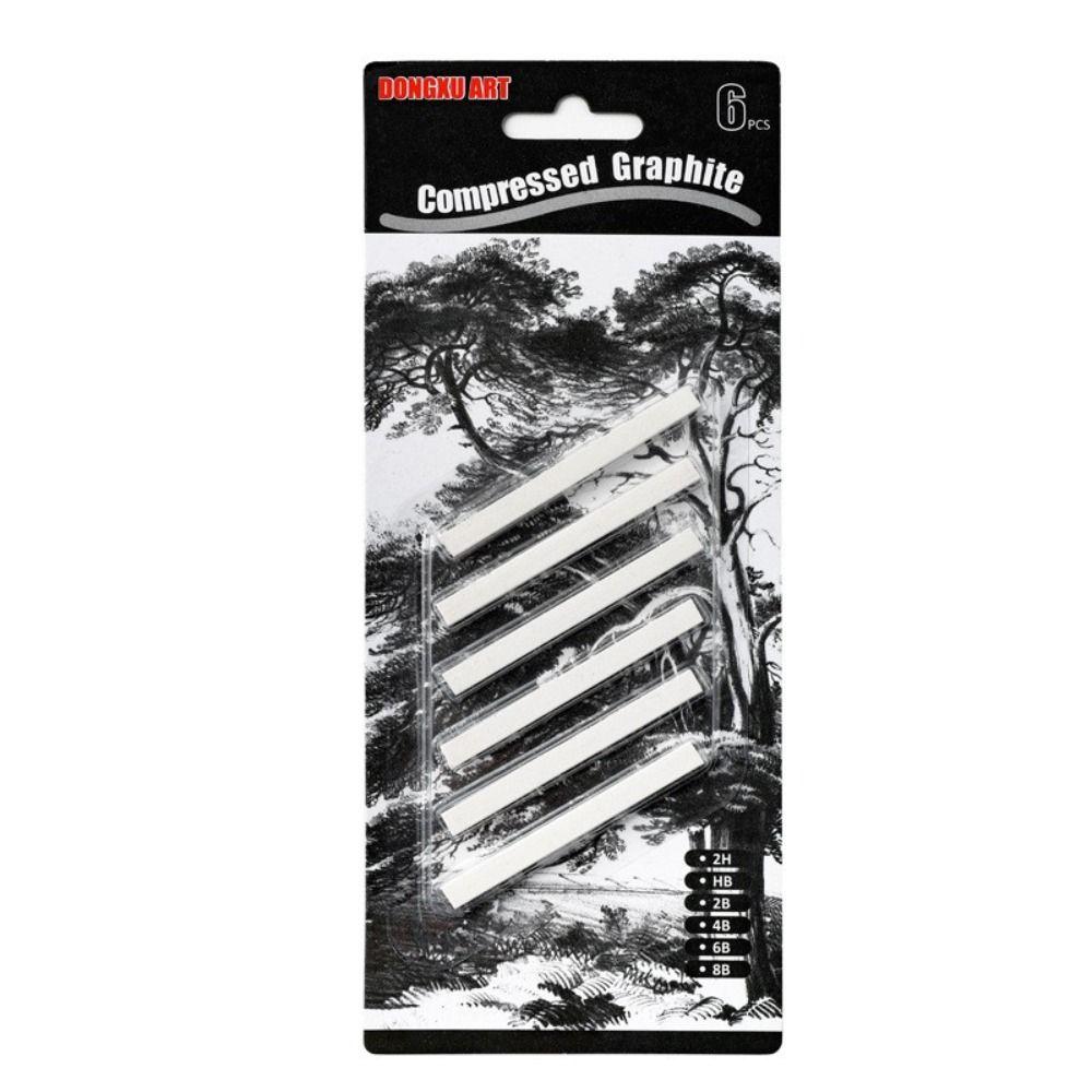 

Students Sketch Drawing Graffiti Art Supplies Compressed Carbon Bar Carbon Pen Square Carbon Stick 6pcs/set(white highlights)