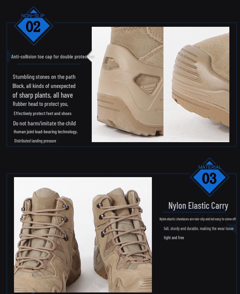 Bottes d'extérieur imperméables de combat et tactiques pour hommes pour la randonnée, le cyclisme, la pêche et l'alpinisme.