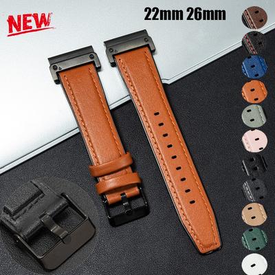 26mm 22mm Skórzany Pasek do Zegarka Garmin Fenix 8 51mm 6 6x 7 7x Pro 5 5x Plus Opaska Vintage Bransoleta Forerunner 945 925 Opaska na Nadgarstek