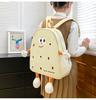 Biscuit Backpack Female Japanese Ins Wind Soft Cute Cartoon Cute Canvas Backpack Girl Student School Bag