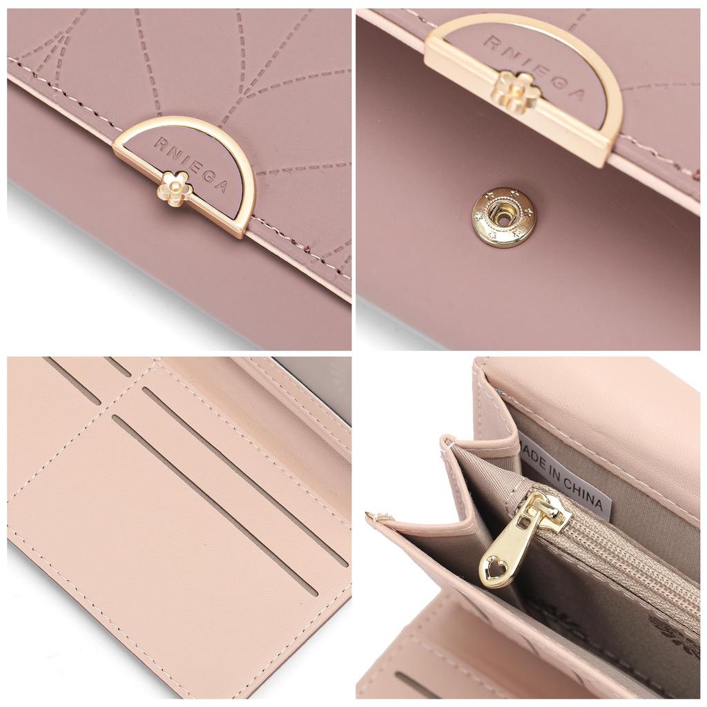 RNIEGA Damen Langbörse, Beliebt, Großes Fassungsvermögen, Multifunktional, Scheinfach, Münzfach, Kartenhalter, Schutz vor Skimming, Geburtstag,