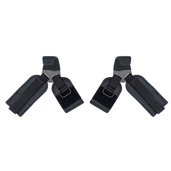 1 Pair Weight Lifting Hook Non-slip Heavy Duty Steel Strong Load Capacity Wrist Strap Hook for Pull-up