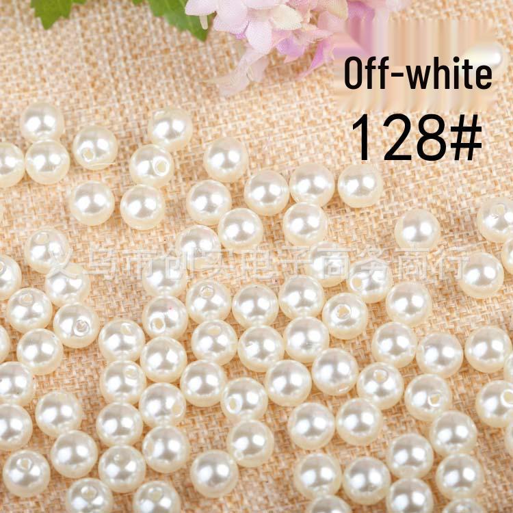 8mm Cream White High Brightness Imitation Pearl Beads - Water Polished Perforated Bubble Beads for Garment Accessories 8MM