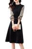 Seira Midi Long Flared Check Ruffle Spring Women's Dress, Sleeve, Dress, Pattern, Neck, A-Line, Stylish, Elegant, Fall, Winter,