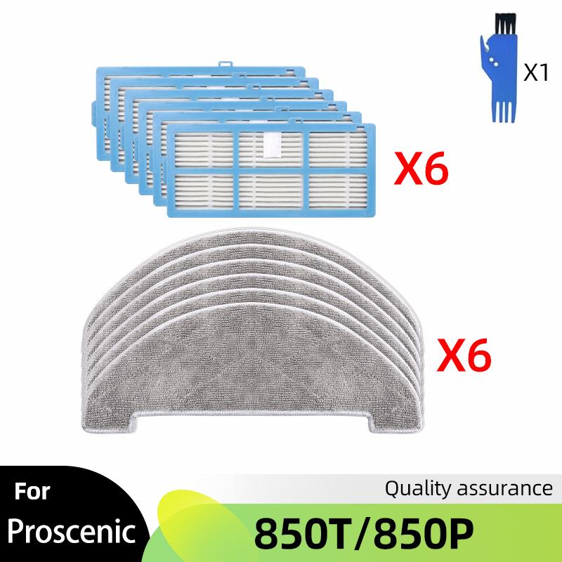 For Proscenic 850T/ 850P Robot Vacuum Spare Part Main Roller Side Brush Hepa Filter Mop Cloth Rag Replacement Accessories