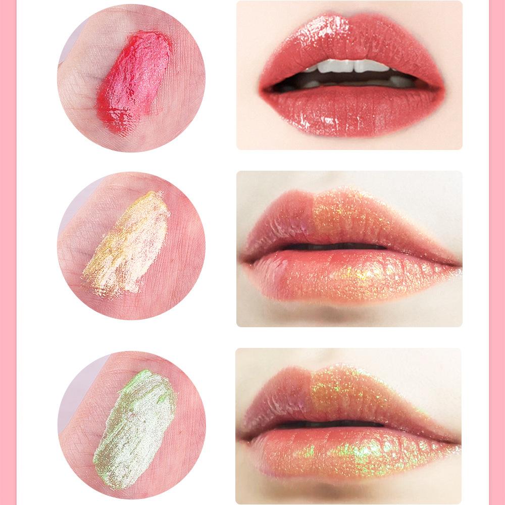 6 Colorful Lip Oil Moisturizing Lip Gloss Fade Lip Lines Rainbow Jelly Lipstick Brightening Lip Glaze Lip Stick