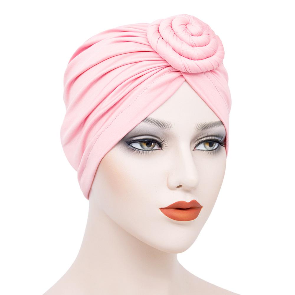 Women Knotted Turban Bonnet Hijab Cap Headband Muslim Hat Head Cover Hair Accessories