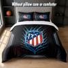 Set Biancheria da Letto Design Atletico Madrid 1 Copripiumino + 2 Federe Morbido Traspirante Biancheria da Letto per la Casa