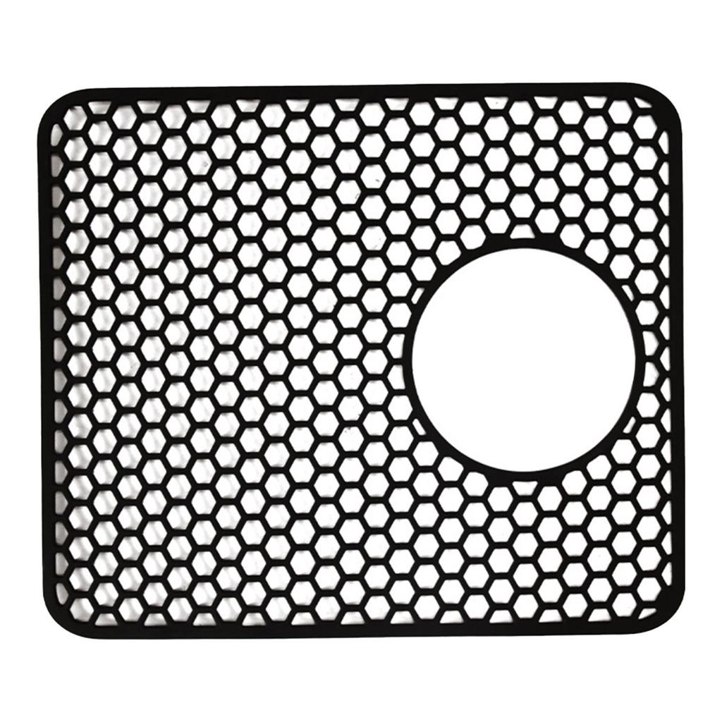 Silicone Sink Mat Dish Drying Mat with Center Hole Reusable Multipurpose Countertop Mat Dish Rack Mat for Pot Glasses Bowl