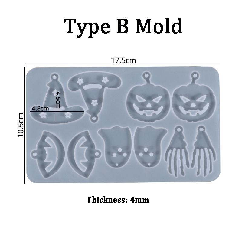 

1 шт. DIY Хэллоуин коллекция кулон серьги форма для кристаллов силиконовая форма эпоксидная смола ювелирные изделия ручной работы LXY