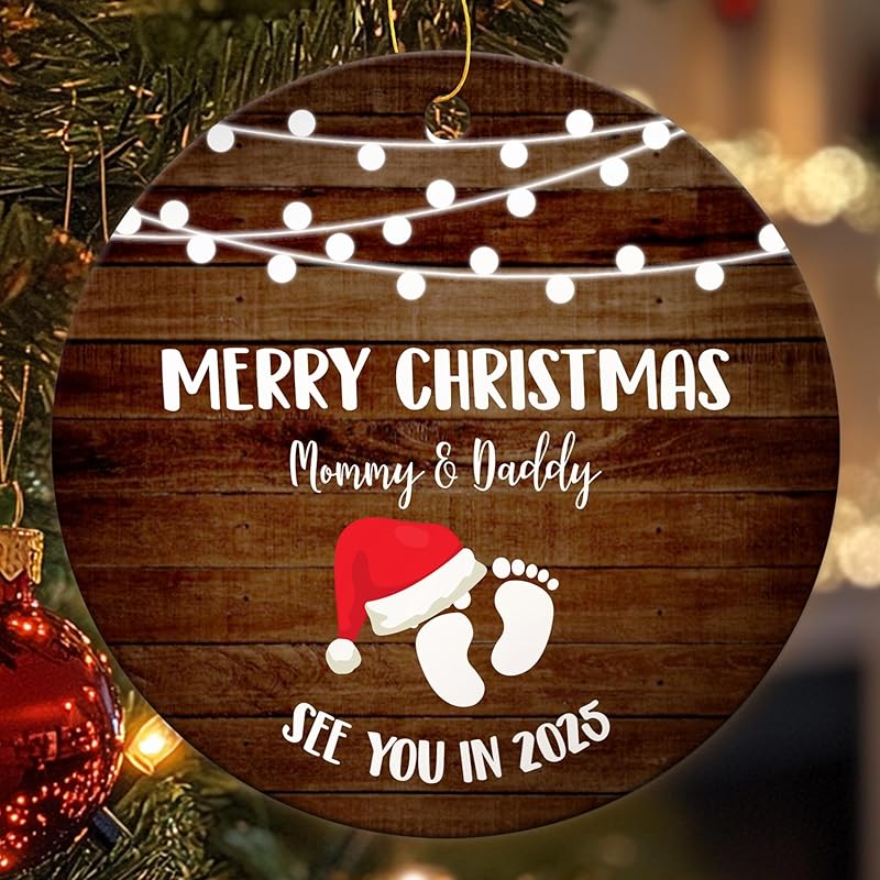 Grandparent Est. 2024 Christmas Ornaments, Grandparent To Be Ornaments for Christmas Tree, New Grandparent Gifts, 2024 Christmas Ornaments, Ceramic