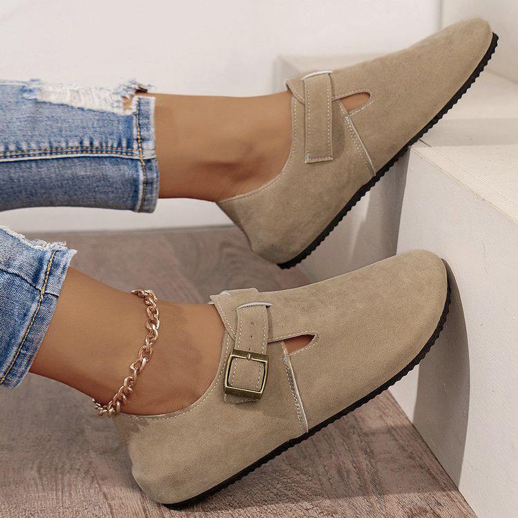 Stylish Loafers Leather Mules Comfortable Potato Shoes with Arch Support for Indoor and Outdoor Sleek Plus-size Flats