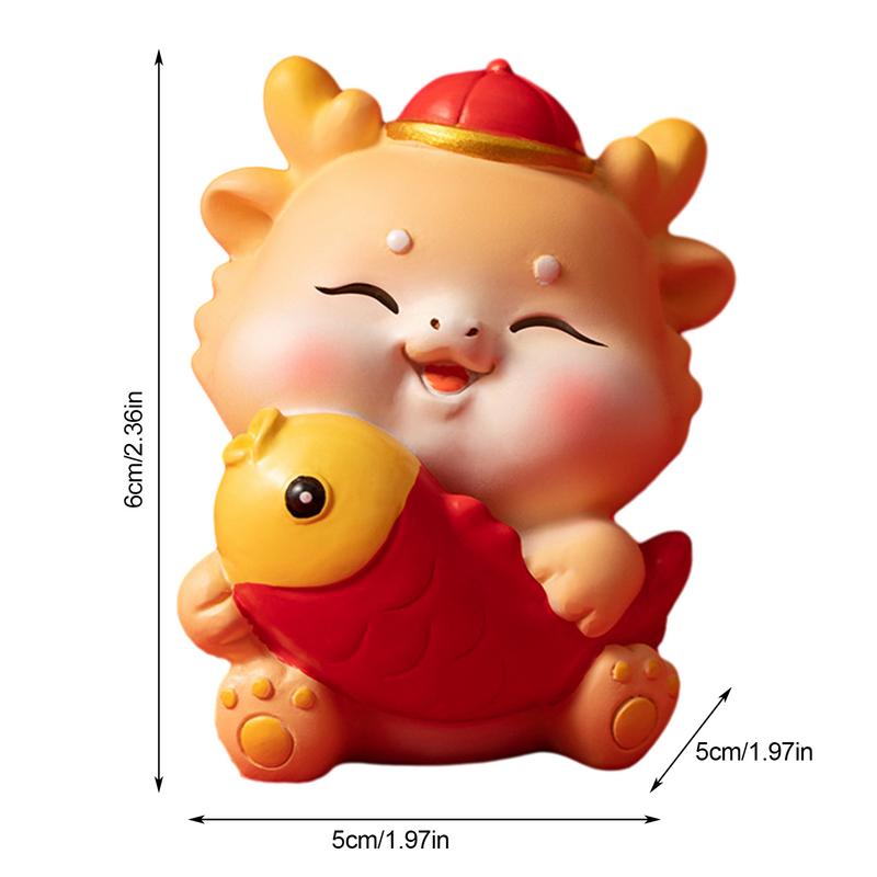 Resin Chinese Dragon Statue 2025 Cute Dragon Statue For Dashboard Decorations Chinese New Year Decor Creative Resin Mascot