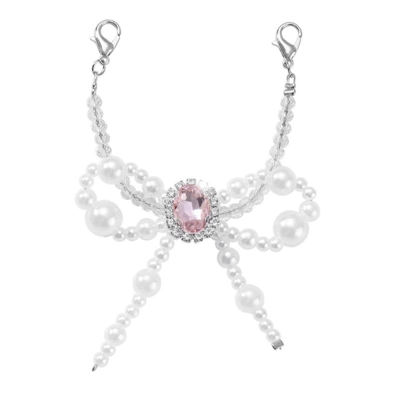 Elegant Detachable Pearls Beaded Bowknot Shoe Clips For Women Formal Event Wedding Party Heel Sneakers Charm Accessories