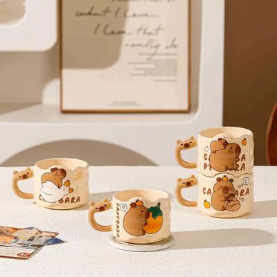 Cute Creative Cartoon Style Capybara Ceramic Cup Endearing Single Mug Student Children Birthday Gift Adorable Guinea Pig Cup