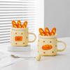 Japanese Creative Ceramic Mug Bread Bag Cup Couple Cup Water Cup with Lid Spoon Coffee Cup Breakfast Milk Cup