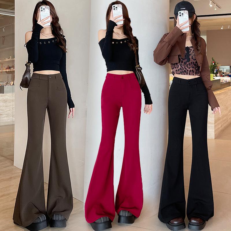 

2025 Spring/Summer Women s High Waist Slimming Office Flared Pants XL