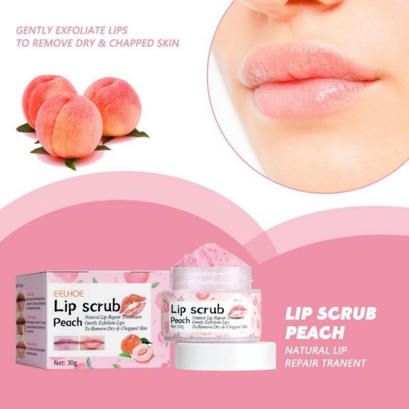 30g Peach Lip Scrub, Lightening Lip Lines, Hydrating, Exfoliating, Moisturizing Lip Scrub