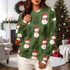 Women's Casual Long Sleeve Christmas Print Neck Sweatshirt
