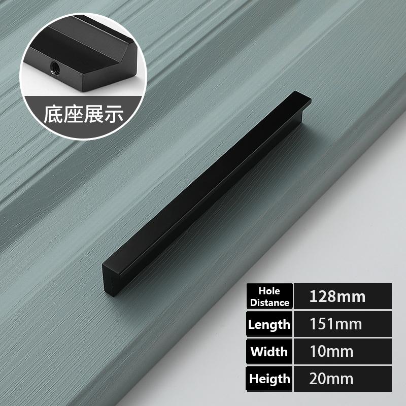 WV Silver Black Kitchen Cabinet Handles Dressers Closet Aluminum Knobs Pulls Drawer Furniture Handle Cupboard Wardrobe Hardware