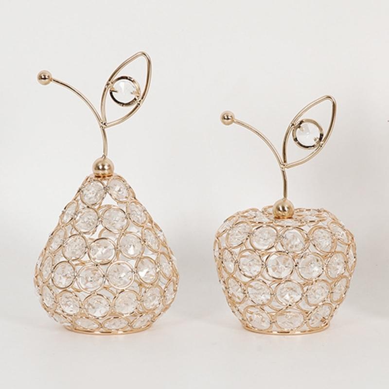 Crystals Fruit Statues Natural 3D Statues Decorations Fruit Shape Polished Smooth Collection for Bedroom Home Bar Desk