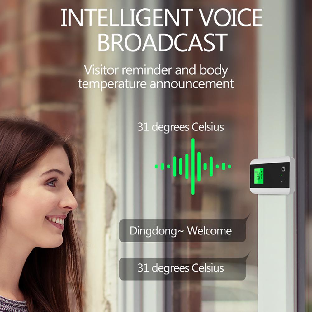 Smart Doorbell Thermometer Wall Mounted Bluetooth Transmission Infrared Thermometer Contactless Automatic Induction Thermometer