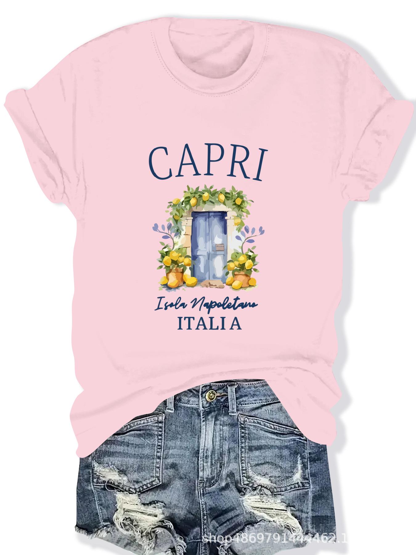 

Women s Fashion Cross-Border Round Neck T-Shirt S розовый