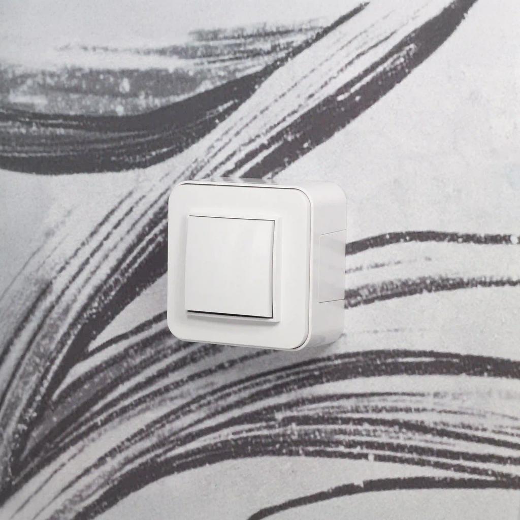 Double Stair Switch, Rounded Surface-mounted Set, Mini White