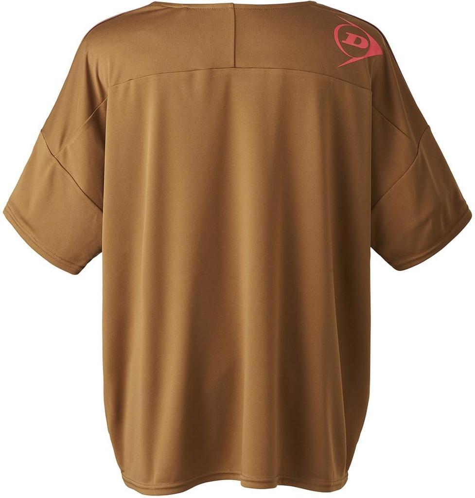 Dunlop Oversized Tennis and Badminton UV Size L Women's T-Shirt, Moisture-Wicking, Quick-Drying, Protection, Brown, (DAL8461W, 2024FW)