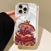 White Peony Lotus Print Women Girls Water Texture Phone Case for Iphone 16 15 14 7 8 Plus 13 11 12 Pro Max X XS XR SE 2022 Cover