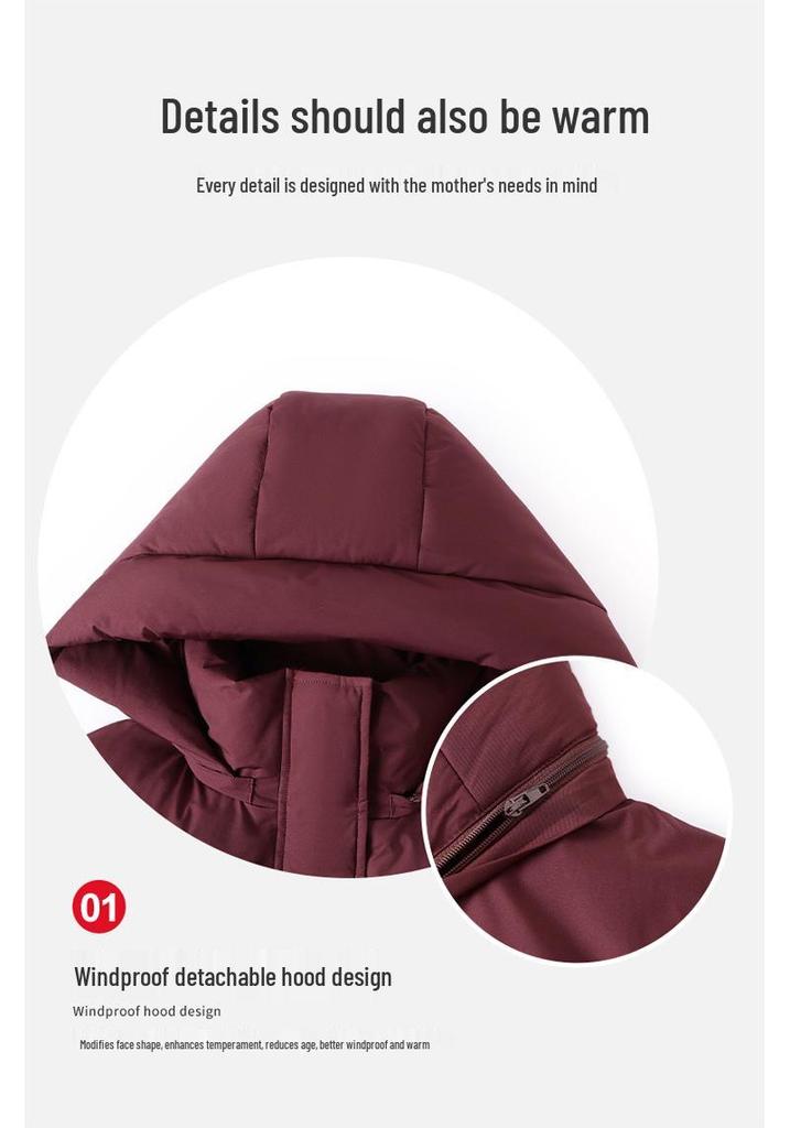 Mid-Aged & Elderly Women's Plus Size Winter Down Jacket - New Style, Thick & Warm Coat for 60s-70s Grandma or Wife.