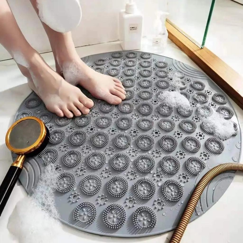 Round Bathroom Non Slip Mat Waterproof Shower Mat for Bathroom Toilet Hotel Bathtub Ideal for Showering and Bathing
