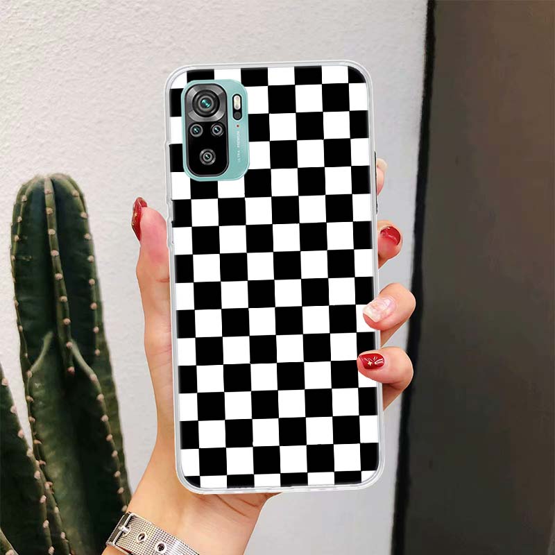 Retro Classic Chess Board Grid Phone Case For Xiaomi Redmi Note 13 14 15 Pro Plus 12S 12 14S 11S 11E 10 10S 11 11T 5G 4G Cover C