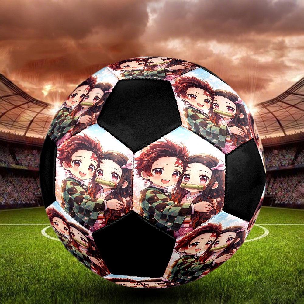 1pc Demon Slayer Soccer Ball Size 5 Indoor Soccer Ball Fashion Colorful Backyard Game - Great For Sports Fans Gift HE19